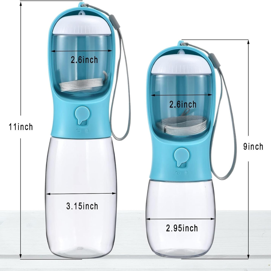 Portable Dog Water Bottle With Food Container & Filter, Travel Drinking Bottle For Pets 2