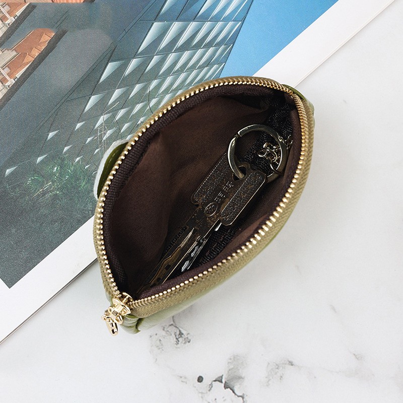 Women's Genuine Leather Small Zip Wallet Key And COIN Case - Image 5