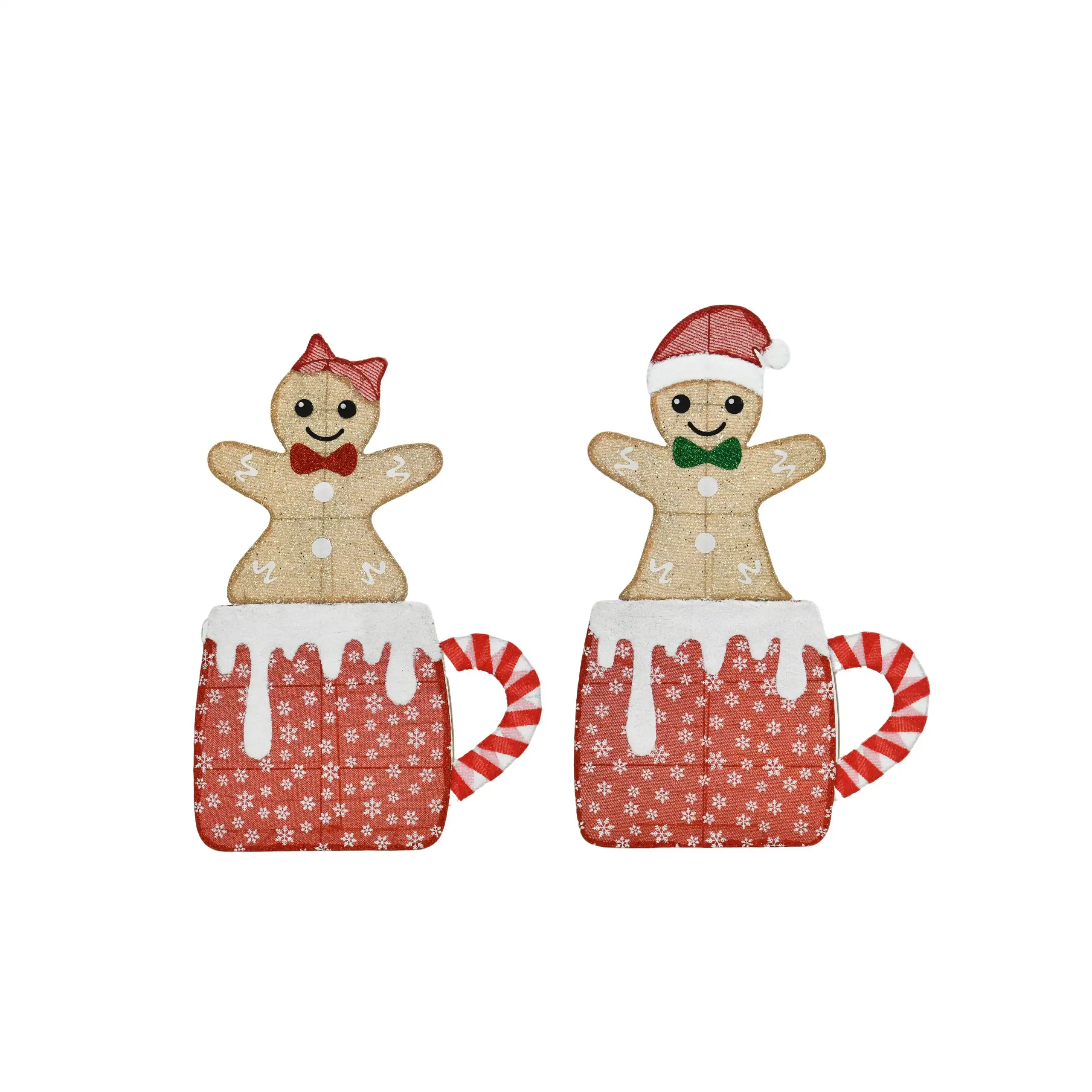 Water Cup Shaped Gingerbread Man Decorative Lights, Warm Christmas Style, Home Atmosphere Lights, Christmas Holiday Atmosphere Lights