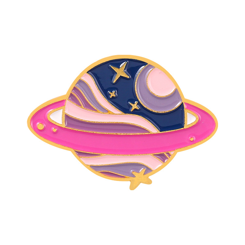 Title 11, Space Alloy Brooch Planet Enamel Badge