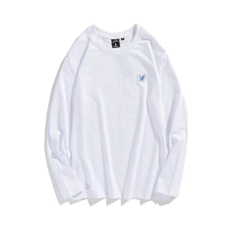 Women's Harajuku Style Full Print Floral Long Sleeve Shirt - White