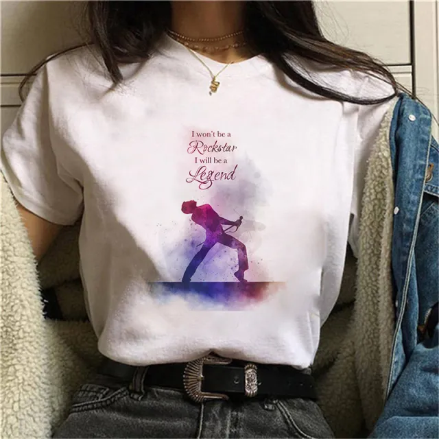 Printed Loose Round Neck Women's Short Sleeve T shirt 29431Color Xl - Shop at LoveMi