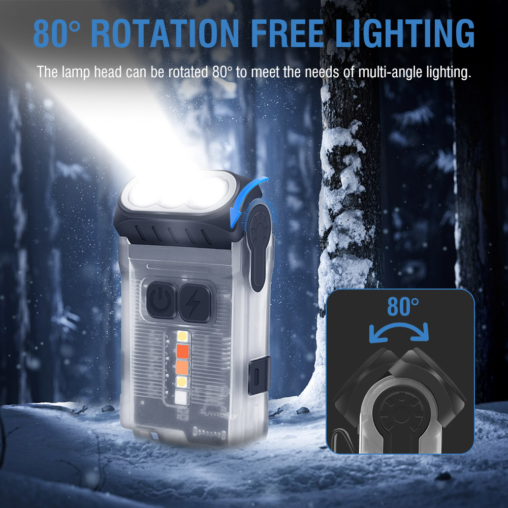 BORUiT V15 EDC Flashlight 1200LM LED Fluorescence Keychain