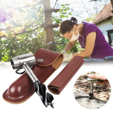 Manual Auger Drill Hand Bit Outdoor Survival Punch Tool