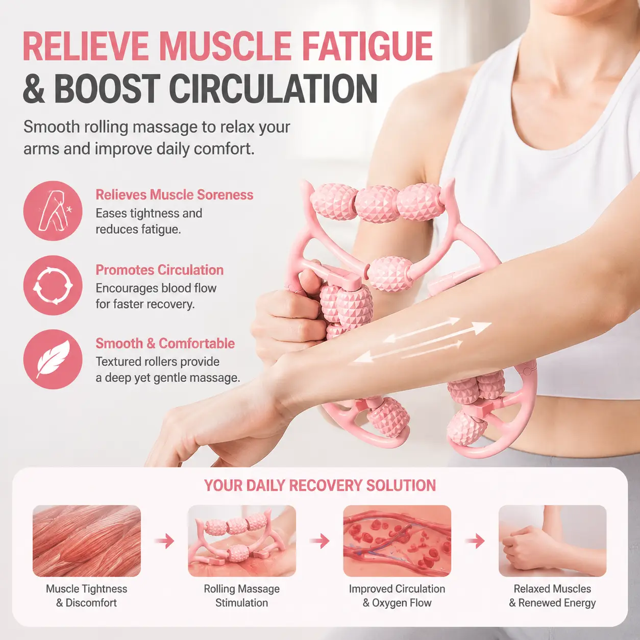 Double-Row 20-Roller Leg Massager
