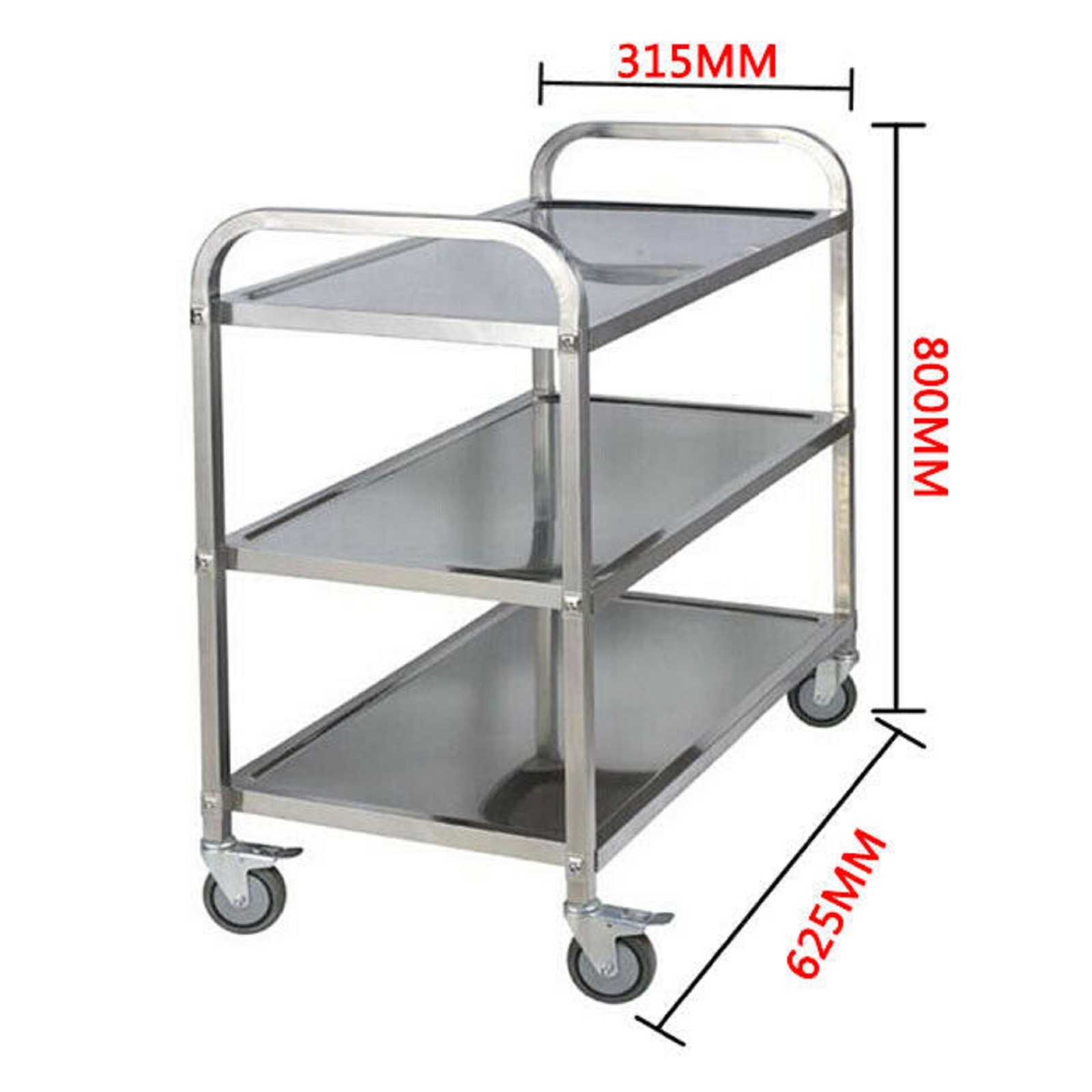 3 Tier Stainless Steel Trolley Cart Kitchen Restaurant Serving Catering Train UK — image 5