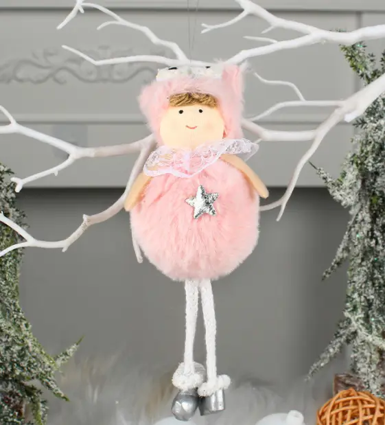 Long Legged Plush Angel Doll Christmas Tree Pendant