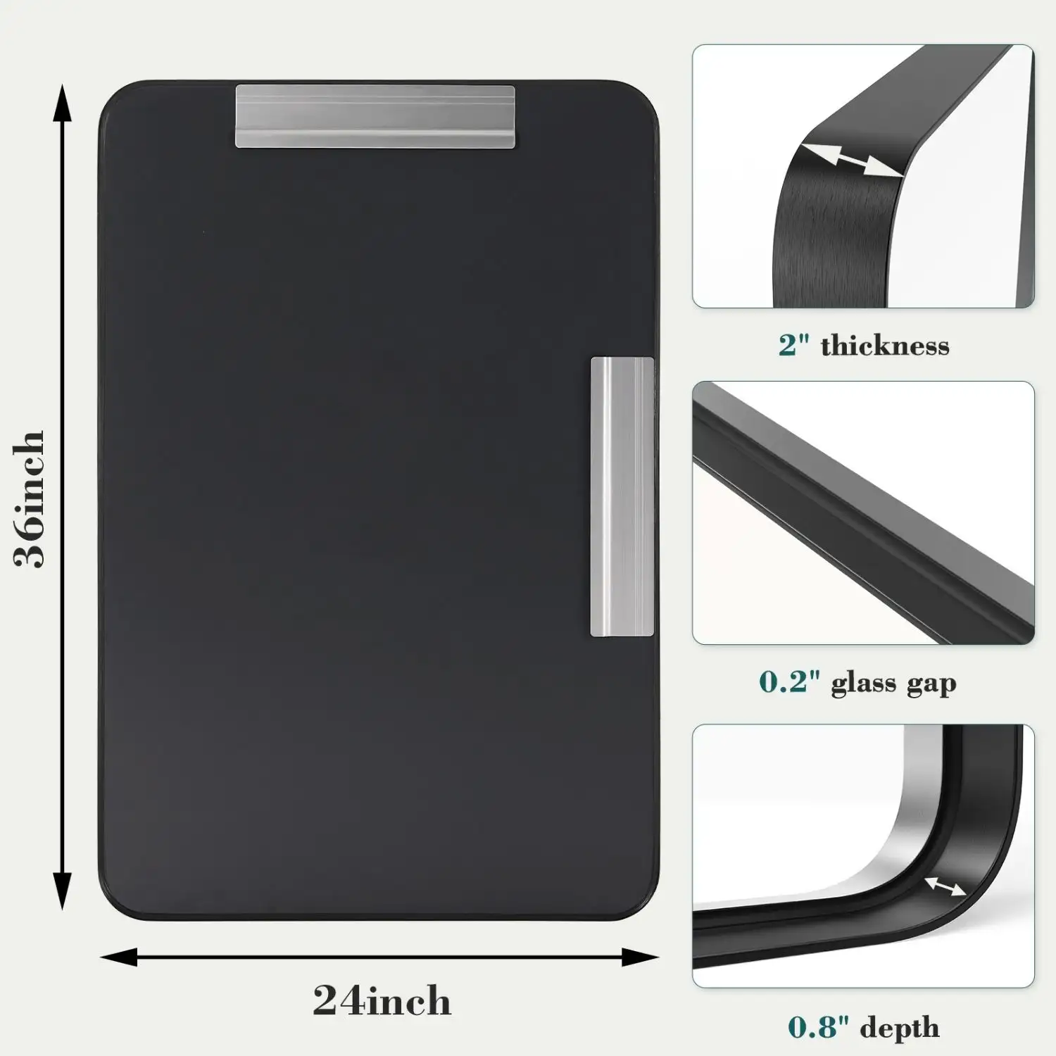 Wall Mirror With Rectangular Metal Frame