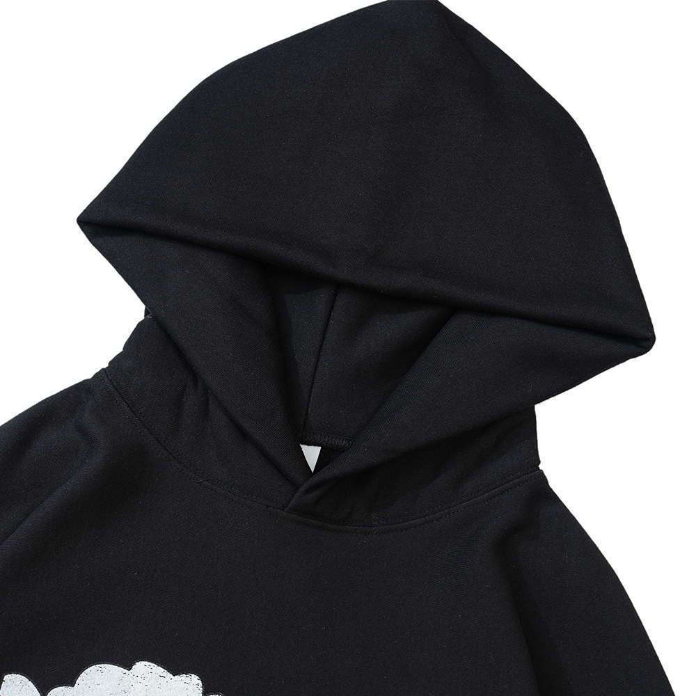 Creative Pattern Floral Print Hooded Pullover Sweatshirt