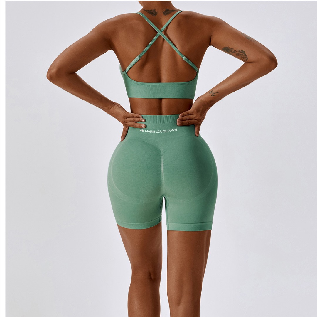 European And American Hip Lifting Seamless Yoga Shorts Abdominal-shaping High Waist Fitness Pants