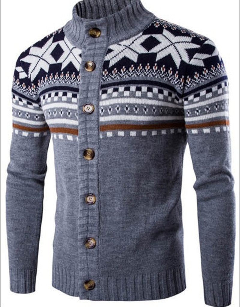 Title 4, Maglione da uomo cardigan con design jacquard a...