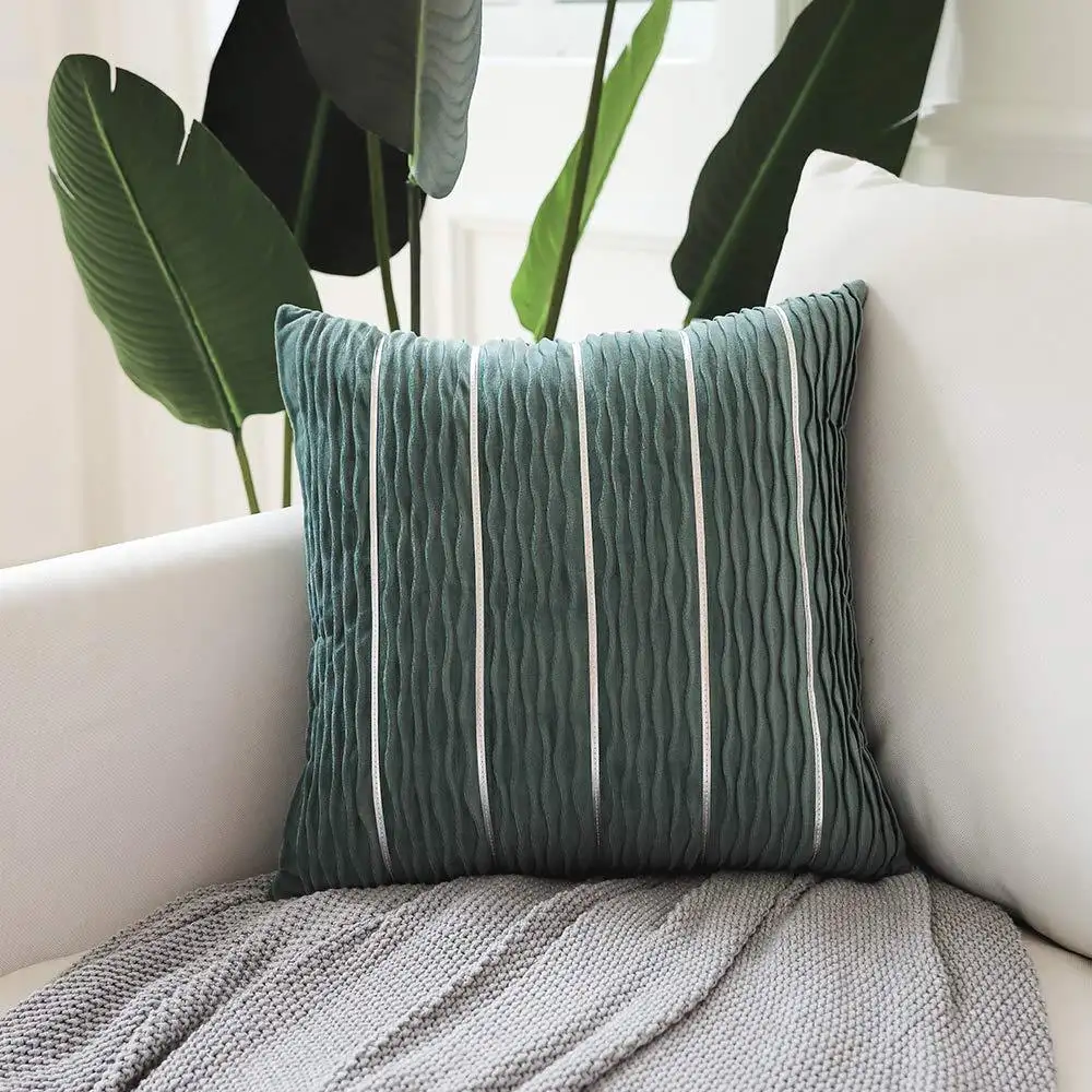 Simple Luxury Striped Velvet Pillow Cover Cushion