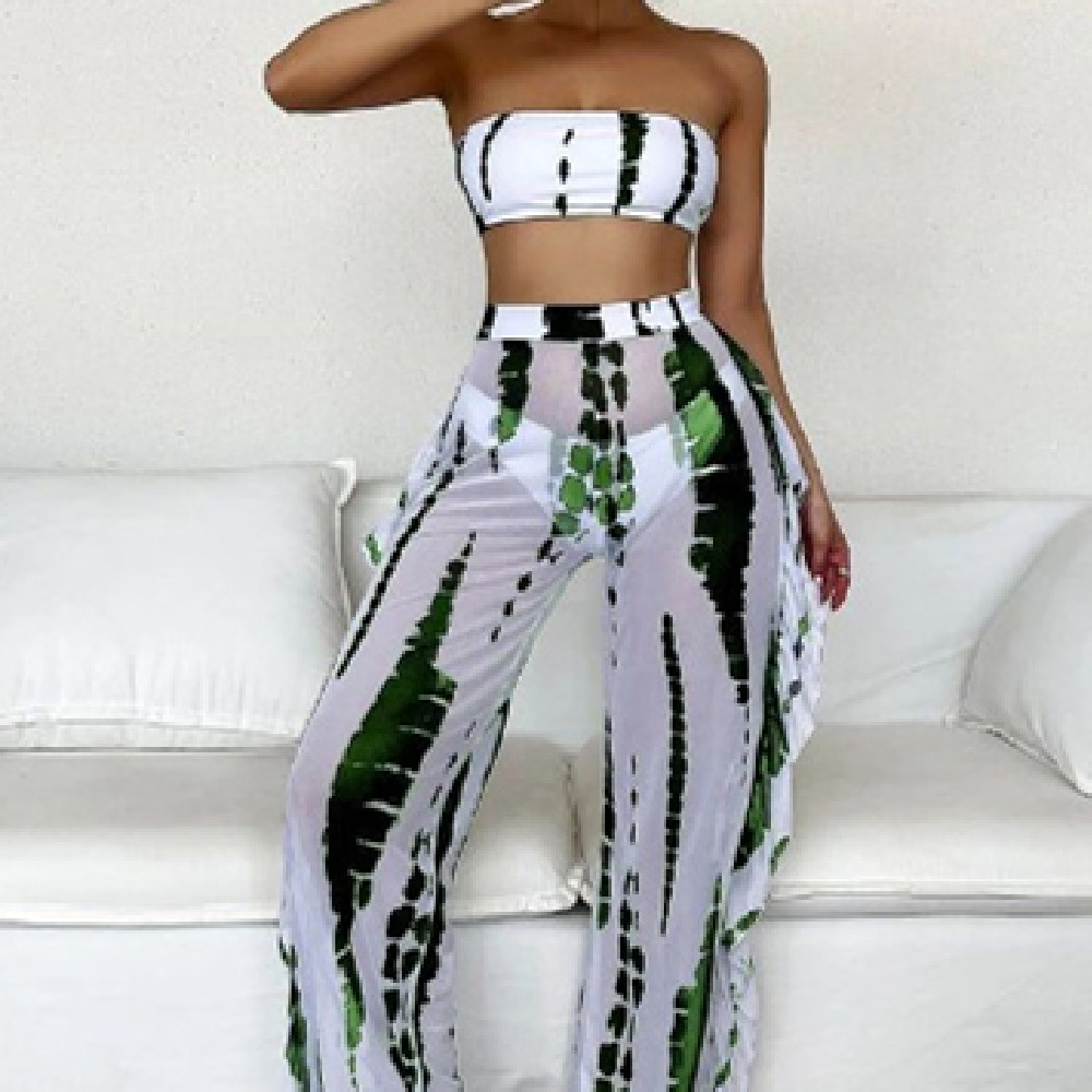 Title 4, Womens Fashion Strapless Gauze Pantsuit Effort...