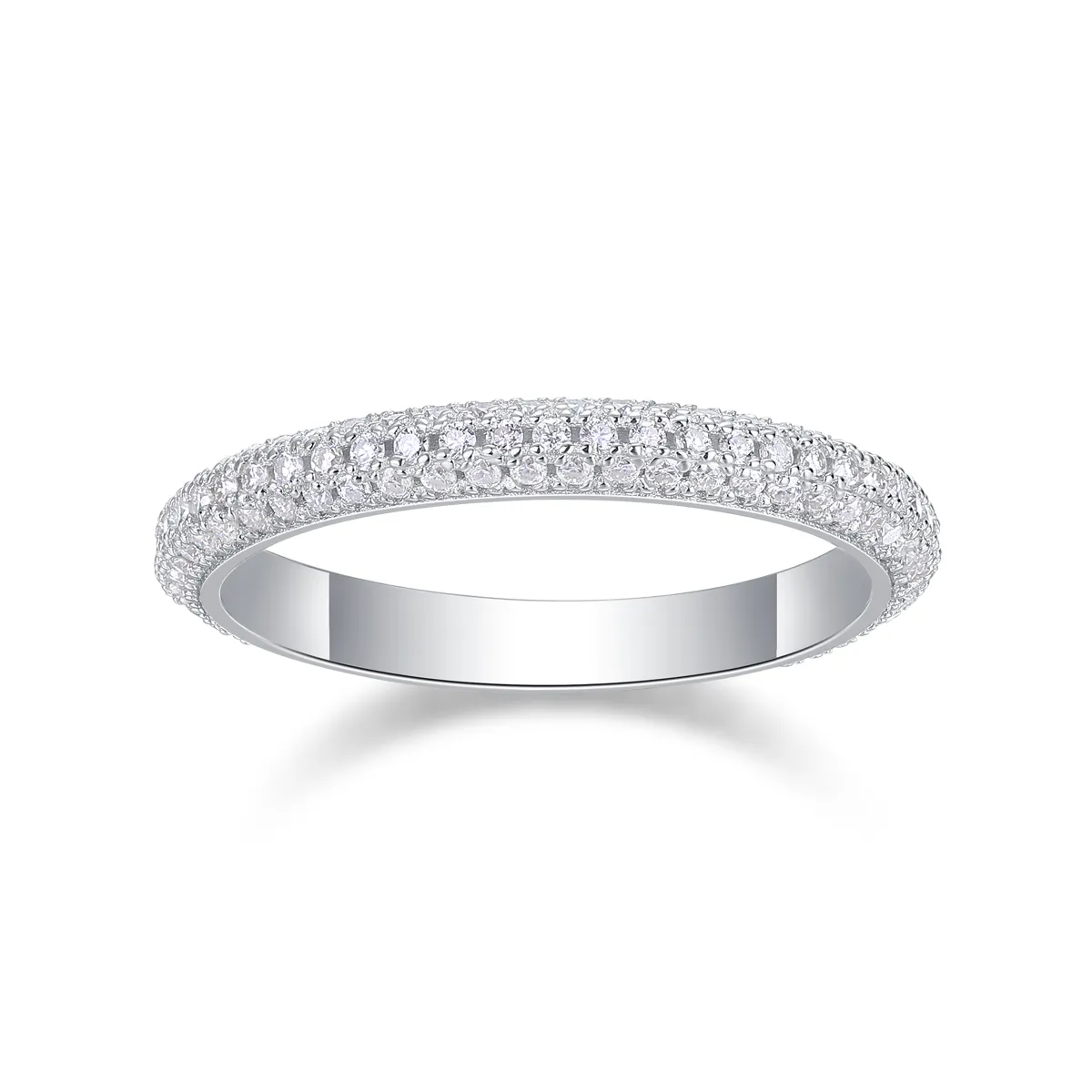 S925 Silver 2.0g Platinum Plated Moissanite Eternity
