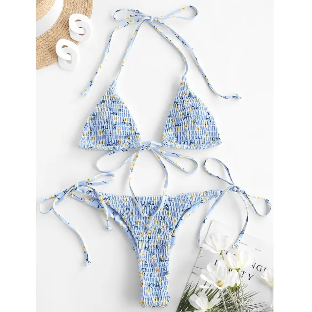 European And American Ladies Split Print Bikini Swimsuit 9Style M - Shop at LoveMi