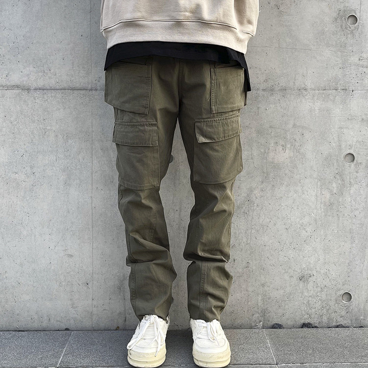 Men's Vintage Distressed Heavy Duty Multi Pocket Cargo Pants