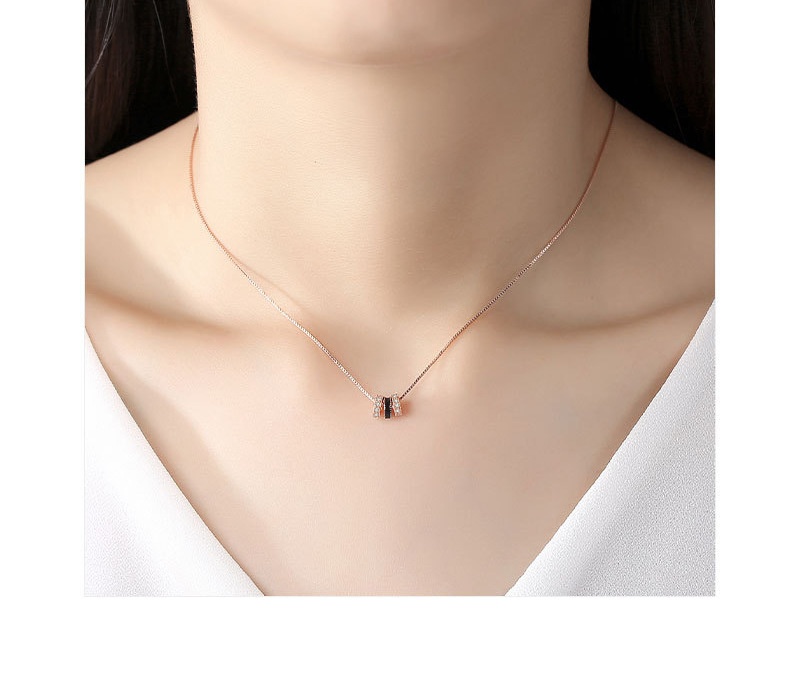S925 Sterling Silver Ring Necklace Korean Style Clavicle Chain Elegant Fashion Brand Ornament