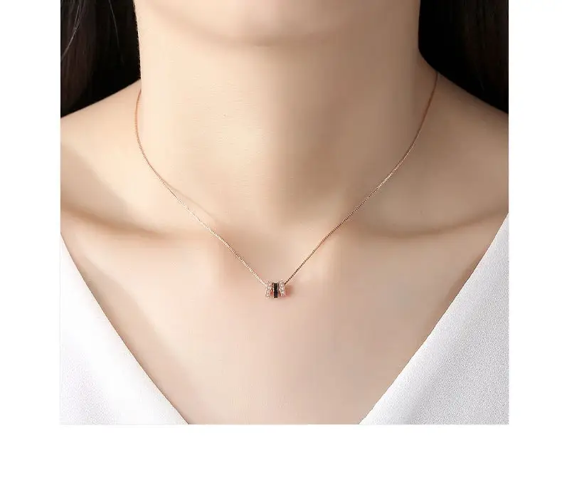 S925 Sterling Silver Ring Necklace Korean Style Clavicle Chain Elegant Fashion Brand Ornament