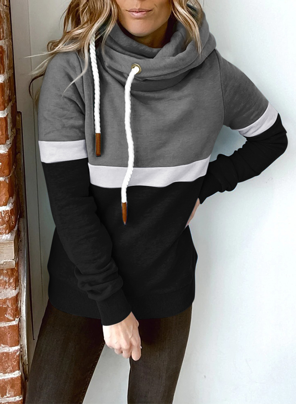 Women's Casual Turtleneck Hooded Sweatshirt — image 4 of 6