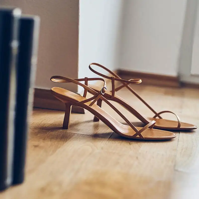 Women's Metal Decorative Stiletto Side Hollow Sandals