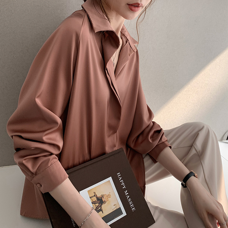 Title 2, Niche Gentle Wind Top Loose Long-sleeved Shirt ...