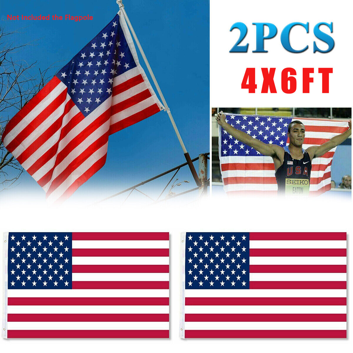 American Flags For Outside 4X6 FT USA Flag Premium US Flag 120X180cm Heavy Duty Outdoor Large Nylon Flag Stars With Brass Grommets 4X6 Ft - Shop at LoveMi