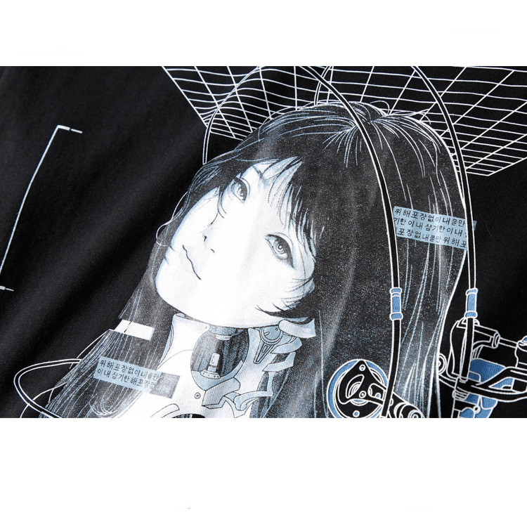 Cartoon Couple Short Sleeve Men's Loose T-Shirt