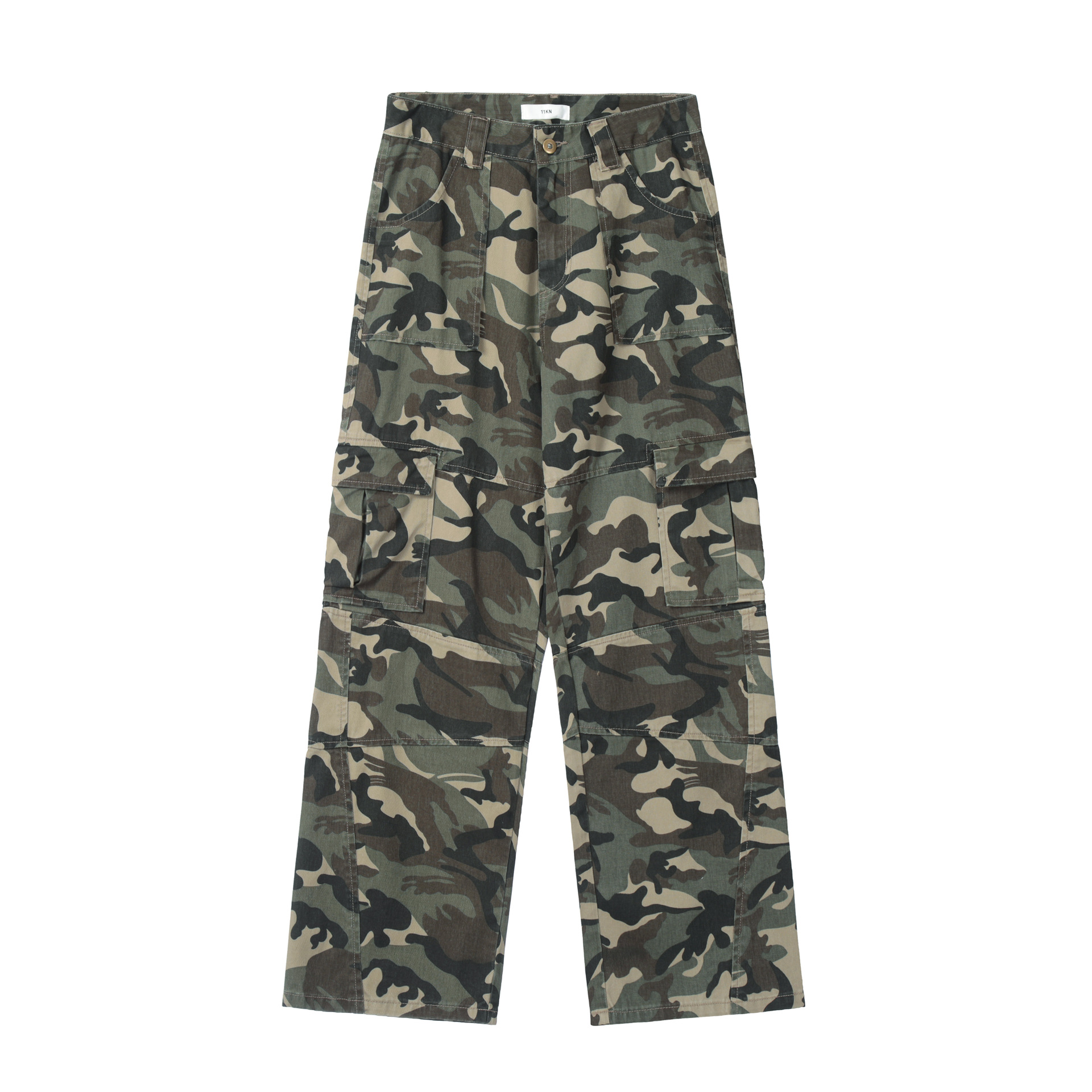 Men's And Women's Loose Overalls Camouflage Jeans