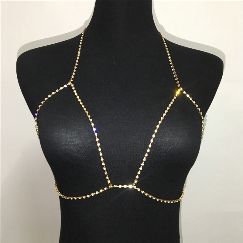 Fashion Rhinestone Halter Necklace, Trendy Crystal Body Chain & Bra Chain, Sexy... 5