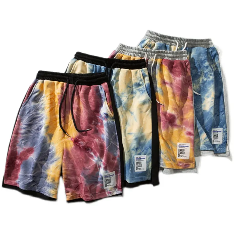 Summer New Tie-Dye Shorts Men S Drawstring Loose Print