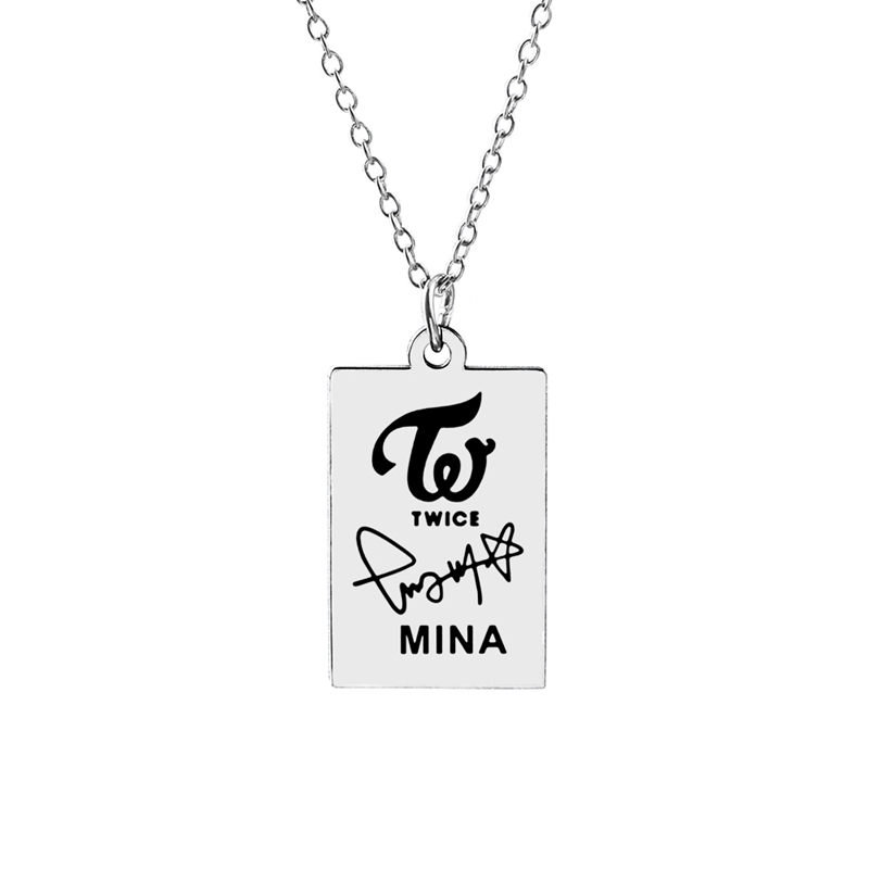 KPOP TWICE Member Signature Stainless Steel Pendant Necklace