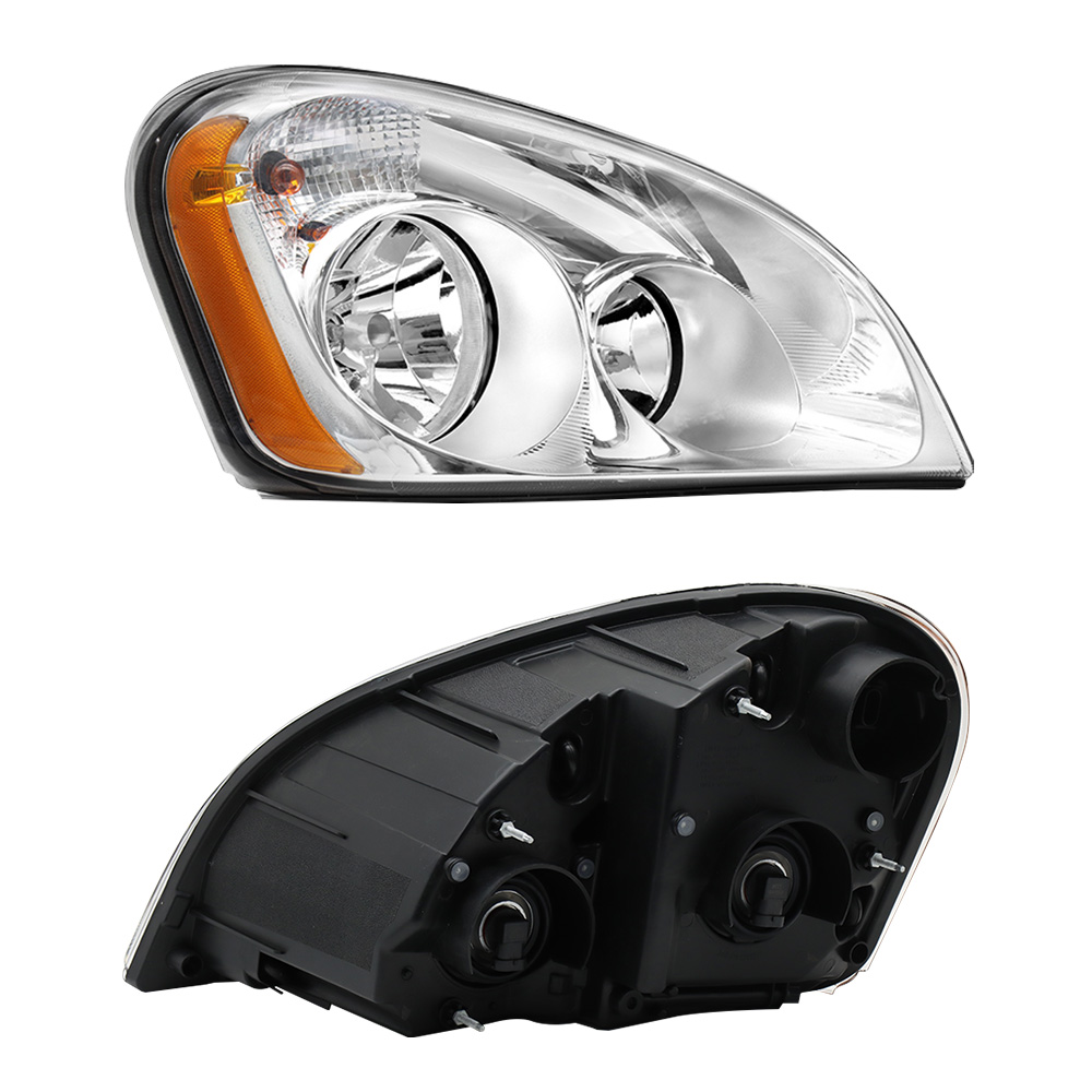 Chrome Headlights Compatible With 2008-2016 Freightliner Cascadia With Halogen Bulbs Pair_voghion.com