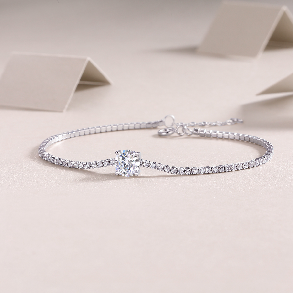 S925 Sterling Silver Moissanite Bracelet – Dawn Dew 1ct Luxury Design (6.5″)