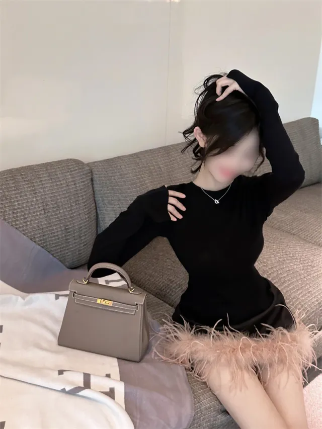 Black Backless Tight Long Sleeve Bottoming Shirt Top Jacket - Shop at LoveMi