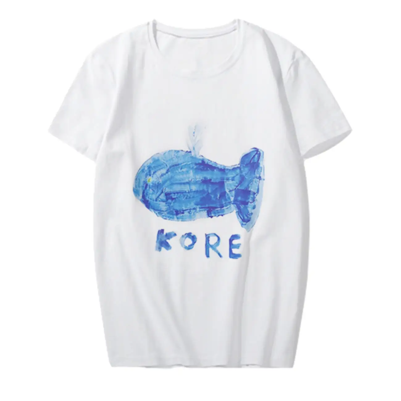 Milk Silk Hand-painted Graffiti Loose Tops Short-sleeved T-shirts Couples Wear