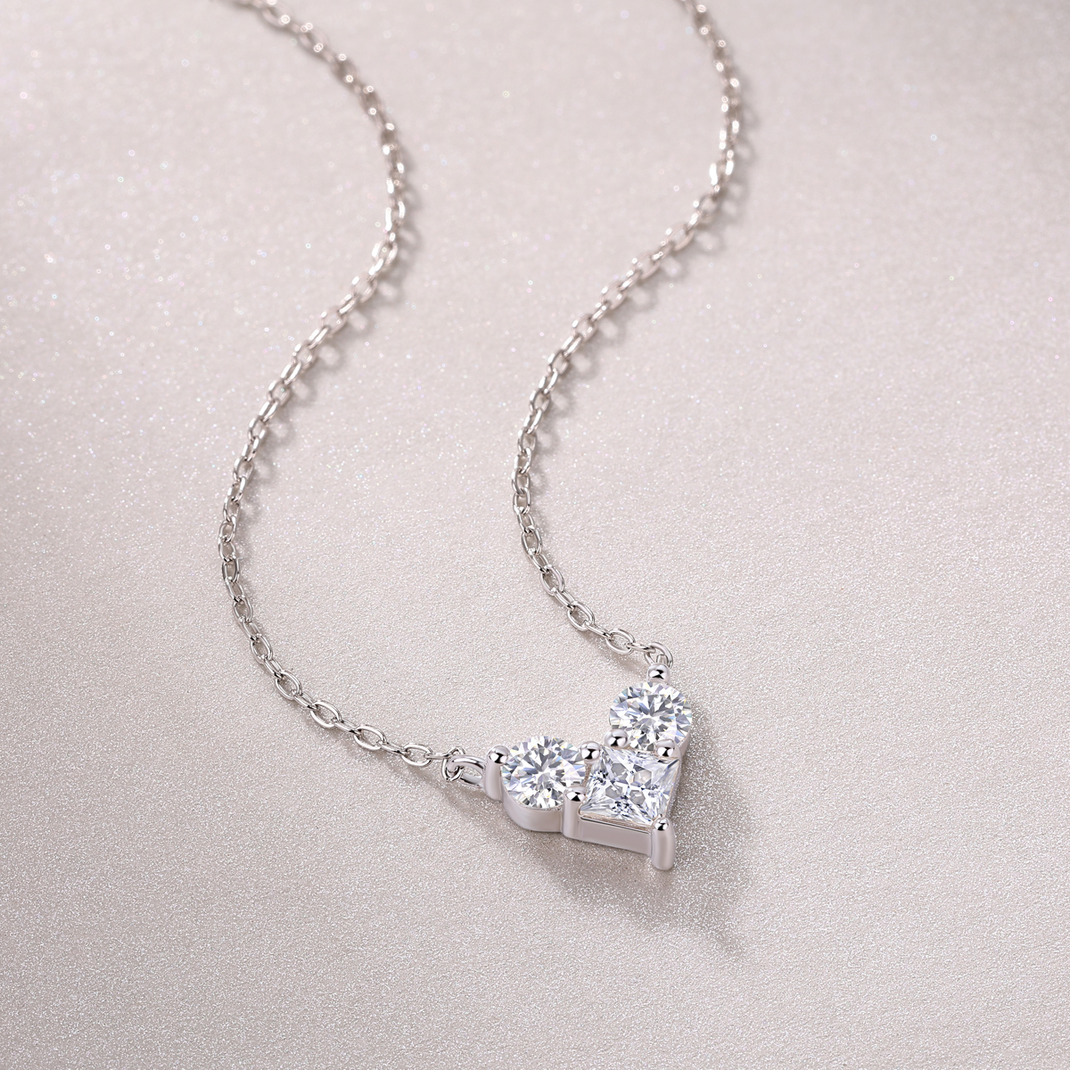 Square Moissanite Pendant 4×4mm S925 Sterling Silver Platinum Plated – Luxury Di