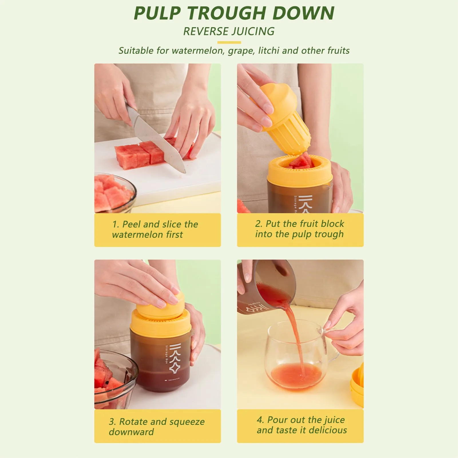 Mini Portable Manual Juicer Citrus Juicer Manual Lemon Squeezer Lime Orange Juicer Homemade DIY Fruit Orange Separating Juicer Fruit Separator Not Splash Semi-Transparent Non-electric Lemon Squeezer – image 10