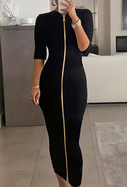 Urban Chic Zipper Slim-fit Dress For Women