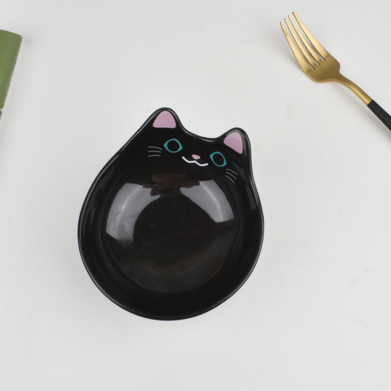 Black cat salad bowl