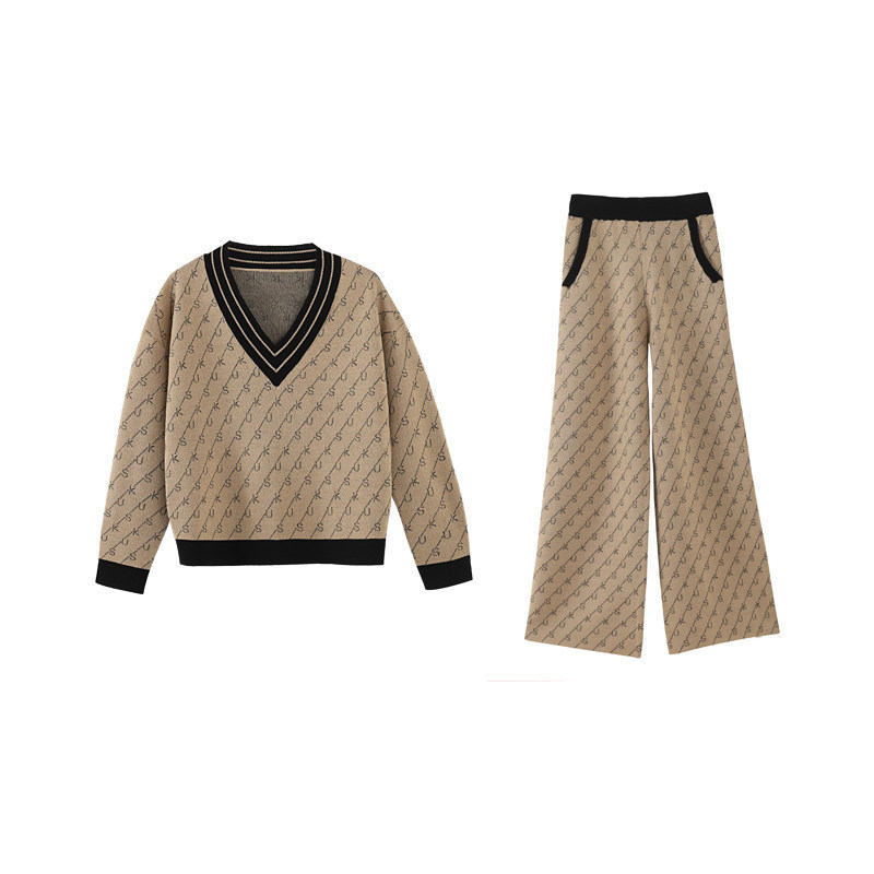 Title 3, Temperament Was Thin Sweater Jacquard Two Piece...