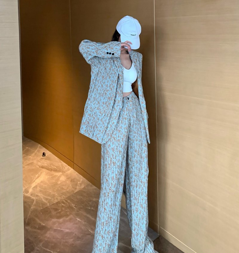 Fashionable Women's Temperament Printed Jacket Set