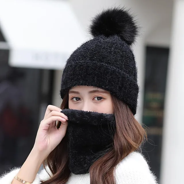 Women's Winter Fleece Thick Warm Hat Black - Shop at LoveMi
