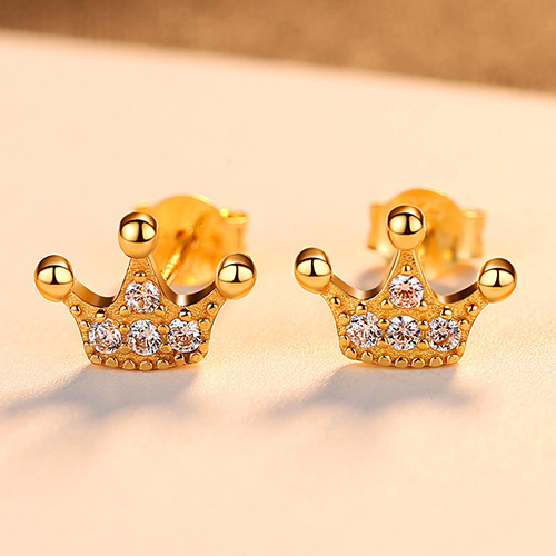 New Female Crown Design S925 Silver Earrings