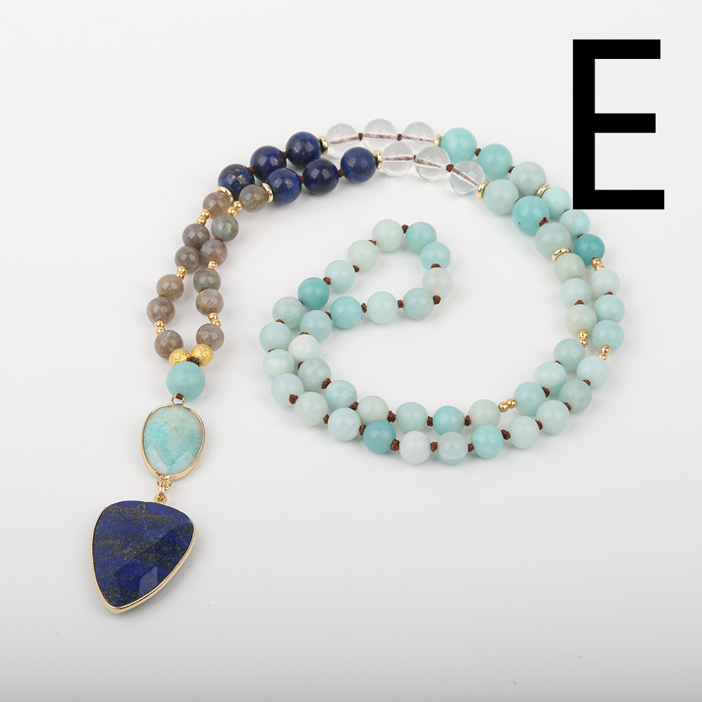 قلادة حجر العقيق الأسود الطبيعي 8 مم مع حجر عين النمر، عقد يدوي الصنع