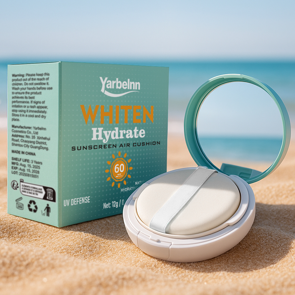 Hydrating Brightening Sunscreen Cushion Foundation, Oil Control Concealing Matte Makeup Cushion With Centella Extract, 12g