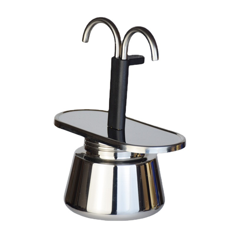 Stainless Steel Espresso Moka Pot (Silver-300ml)