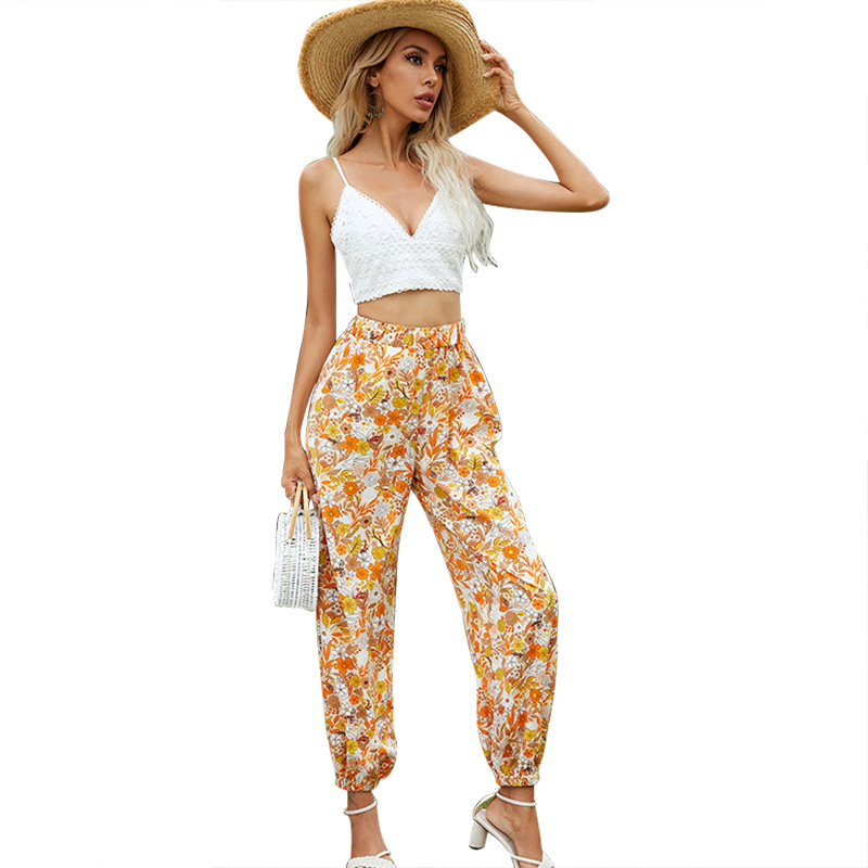 Title 3, Printed Leg Pants Sweatpants Cropped Trousers