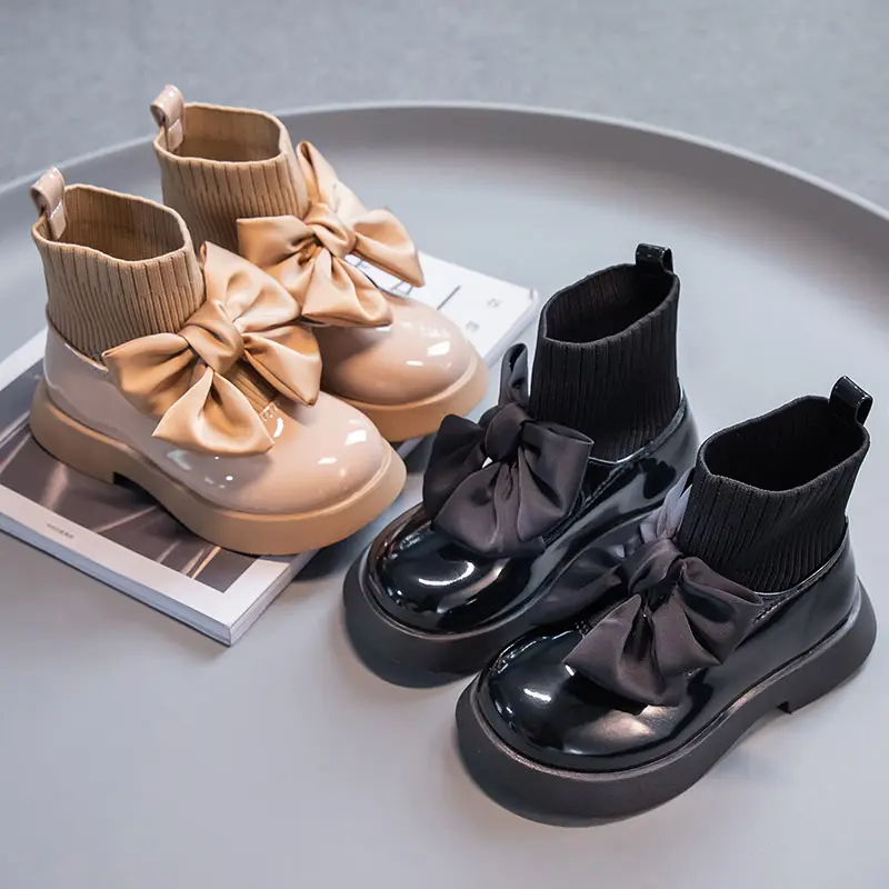 New Autumn Shoes Little Girl Bow Princess