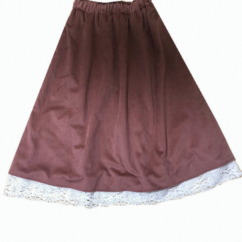 Women's Double Lace French Retro High Waist Half Skirt