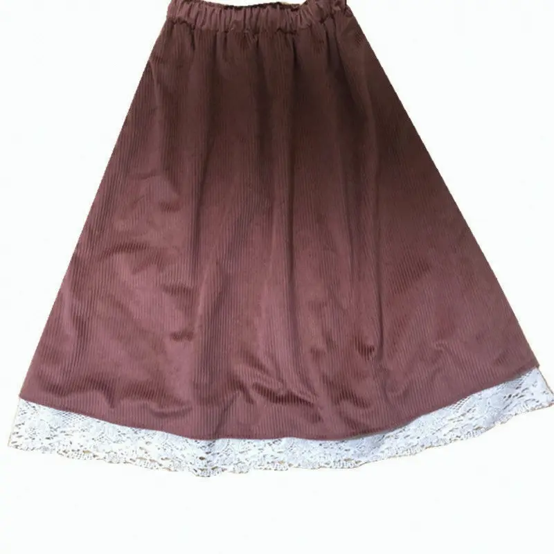 Women's Double Lace French Retro High Waist Half Skirt